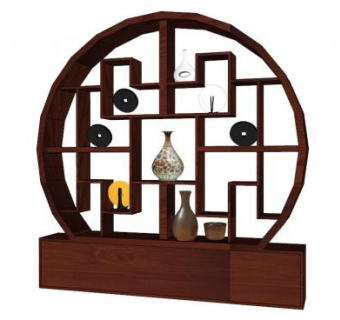 圆形隔断su模型下载_sketchup草图大师SKP模型