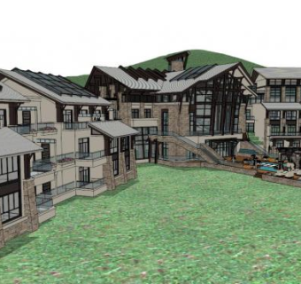 山地豪宅su模型下载_sketchup草图大师SKP模型