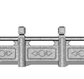 复古围栏su模型下载_sketchup草图大师SKP模型
