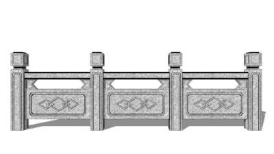 复古围栏su模型下载_sketchup草图大师SKP模型