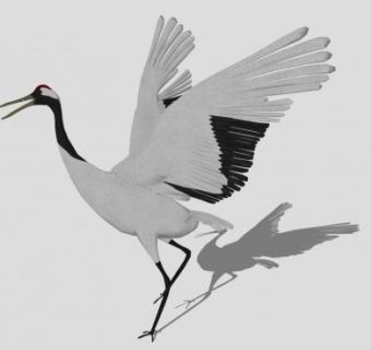 仙鹤小鸟雕塑su模型下载_sketchup草图大师SKP模型