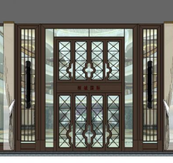 会议室大门su模型下载_sketchup草图大师SKP模型