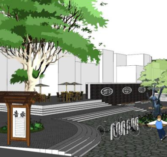 生态公园服务区su模型下载_sketchup草图大师SKP模型