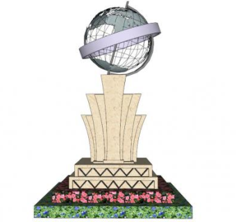 雕塑立柱su模型下载_sketchup草图大师SKP模型