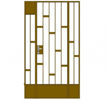 小区楼梯间铁门su模型下载_sketchup草图大师SKP模型