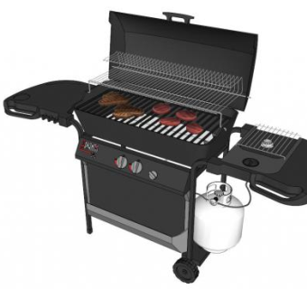 家庭户外烧烤台su模型下载_sketchup草图大师SKP模型