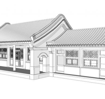 古建筑硬山屋顶su模型下载_sketchup草图大师SKP模型