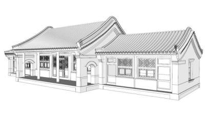 古建筑硬山屋顶su模型下载_sketchup草图大师SKP模型