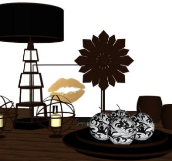 咖啡厅装饰品su模型下载_sketchup草图大师SKP模型