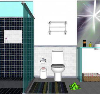 厕所组件su模型下载_sketchup草图大师SKP模型