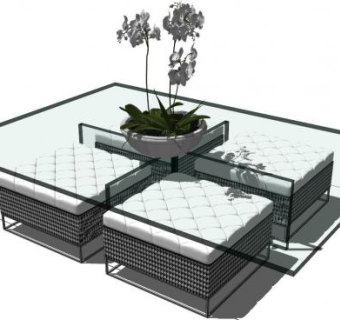 简欧茶几su模型下载_sketchup草图大师SKP模型