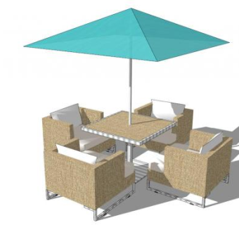 太阳伞椅子su模型下载_sketchup草图大师SKP模型