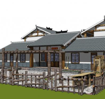 农村住宅su模型下载_sketchup草图大师SKP模型