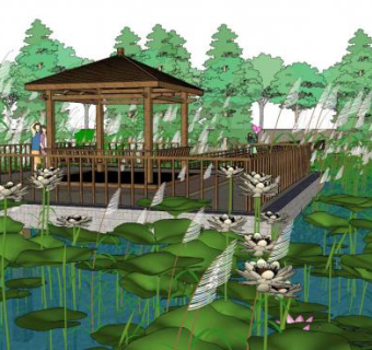 生态公园设计su模型下载_sketchup草图大师SKP模型