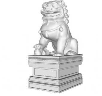 狮子石柱su模型下载_sketchup草图大师SKP模型