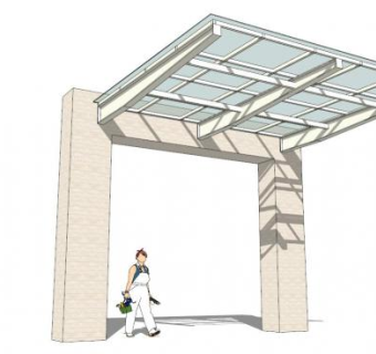 门厅入口雨棚su模型下载_sketchup草图大师SKP模型