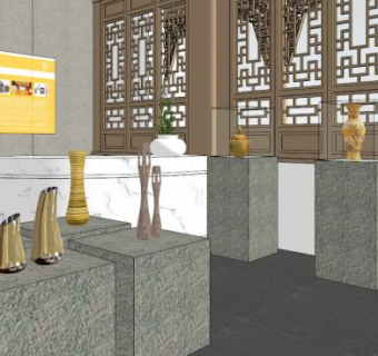 博物馆展台su模型下载_sketchup草图大师SKP模型