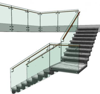 玻璃楼梯扶手su模型下载_sketchup草图大师SKP模型