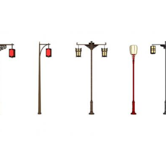 汉式路灯su模型下载_sketchup草图大师SKP模型