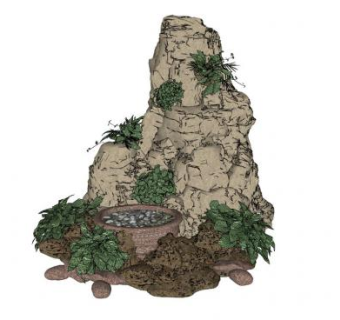 园林景观假山su模型下载_sketchup草图大师SKP模型