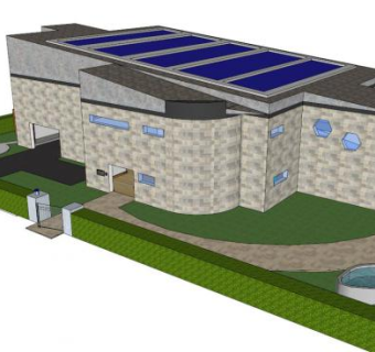 平屋顶建筑su模型下载_sketchup草图大师SKP模型