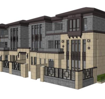 简约别墅su模型下载_sketchup草图大师SKP模型