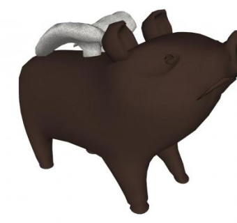 猪雕塑设计su模型下载_sketchup草图大师SKP模型