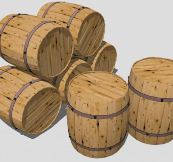 圆木桶su模型下载_sketchup草图大师SKP模型