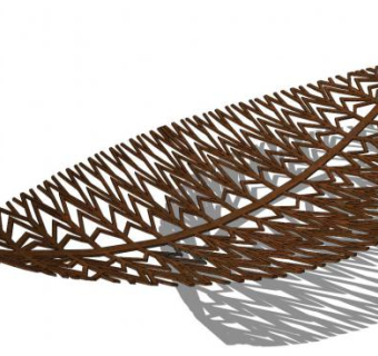 不锈钢树叶雕塑su模型下载_sketchup草图大师SKP模型