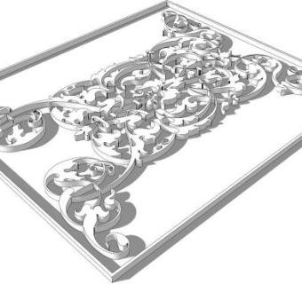 欧式建筑雕花su模型下载_sketchup草图大师SKP模型