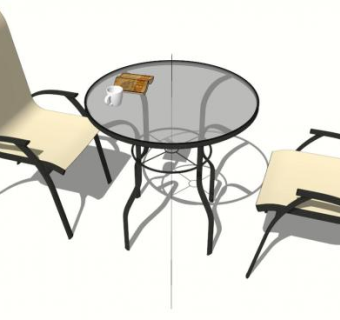 庭院桌椅su模型下载_sketchup草图大师SKP模型
