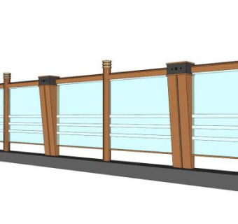 玻璃栏板su模型下载_sketchup草图大师SKP模型