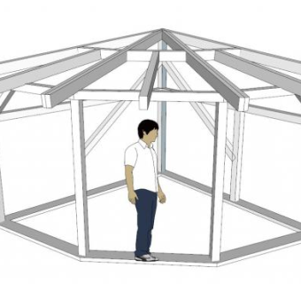 扇形廊架su模型下载_sketchup草图大师SKP模型