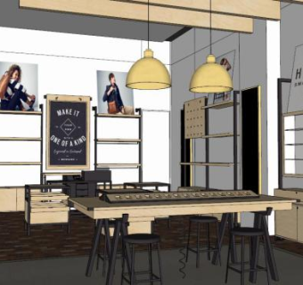 服装店单品su模型下载_sketchup草图大师SKP模型