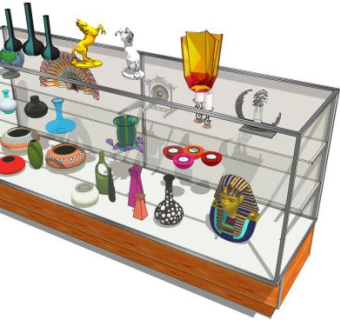 工艺品展览su模型下载_sketchup草图大师SKP模型