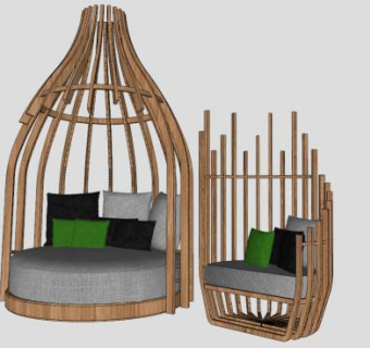 鸟笼沙发su模型下载_sketchup草图大师SKP模型