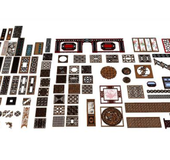 中式雕花的su模型下载_sketchup草图大师SKP模型