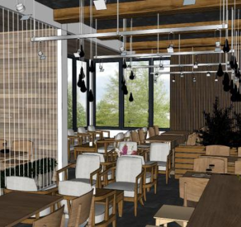 咖啡馆装修su模型下载_sketchup草图大师SKP模型