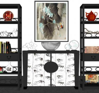 中式桌面摆件su模型下载_sketchup草图大师SKP模型