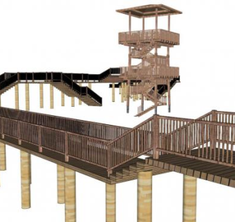 空中木栈道su模型下载_sketchup草图大师SKP模型