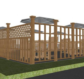 中式栅栏su模型下载_sketchup草图大师SKP模型