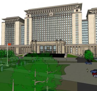办公室建筑外观su模型下载_sketchup草图大师SKP模型