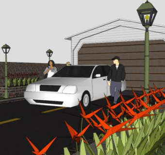 欧式独立车库su模型下载_sketchup草图大师SKP模型