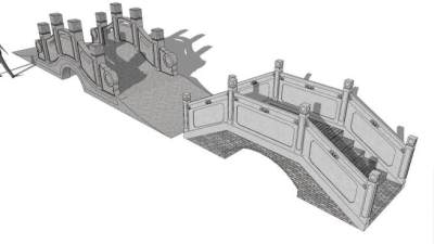古风桥su模型下载_sketchup草图大师SKP模型