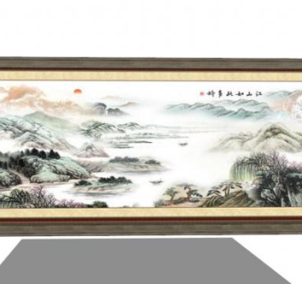 中国山水画su模型下载_sketchup草图大师SKP模型