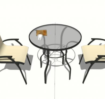 室外咖啡厅座椅su模型下载_sketchup草图大师SKP模型