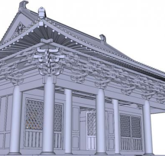 古建屋檐su模型下载_sketchup草图大师SKP模型