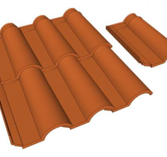 仿古瓦片su模型下载_sketchup草图大师SKP模型