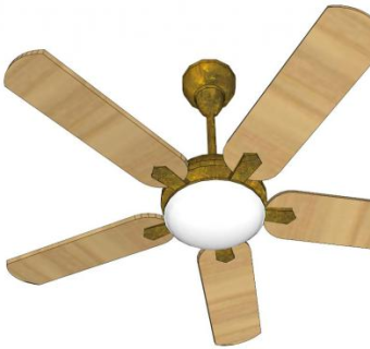 电风扇吊灯su模型下载_sketchup草图大师SKP模型