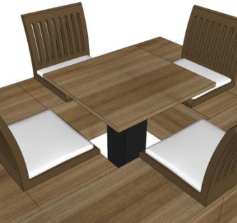 日式餐座椅su模型下载_sketchup草图大师SKP模型